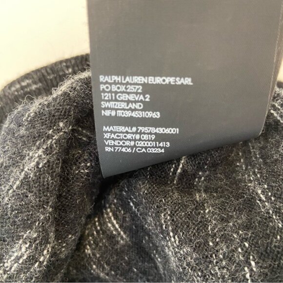 Club Monaco Ralph Lauren 100% merino wool sweater hood black white large unisex - Picture 11 of 14